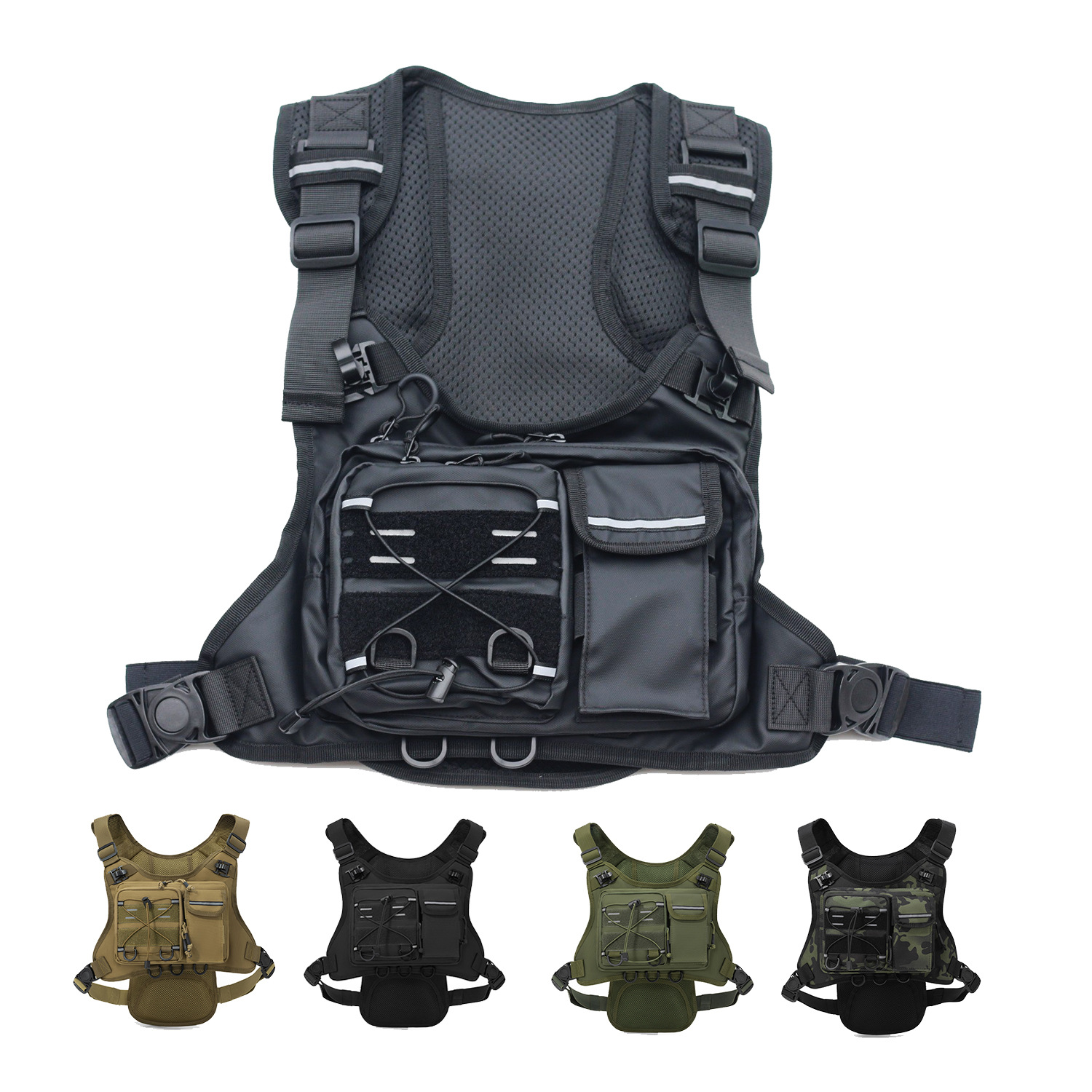 Reflective Running Gear Vest - Sac de poitrine tactique léger et