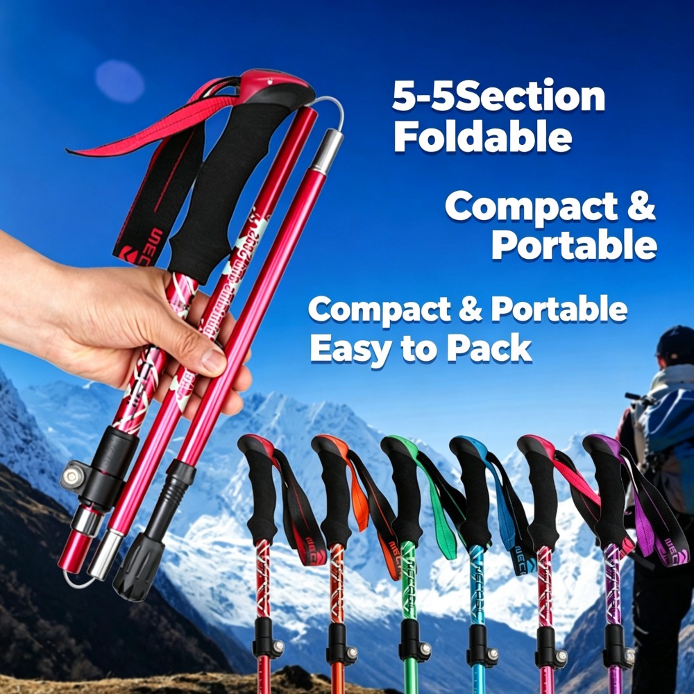 Trekking Pole Carbon - Bâton de randonnée pliable à cinq