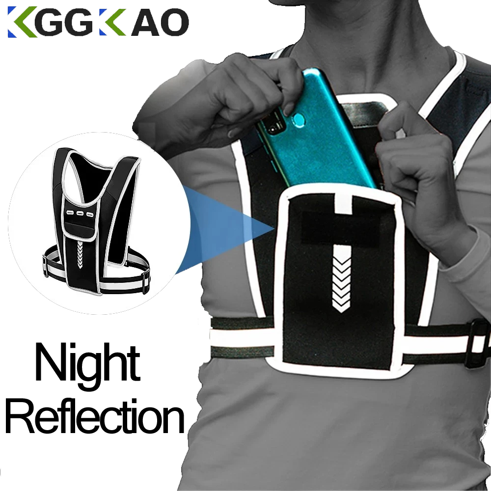 Reflective Running Gear Vest - Support de téléphone en émail de
