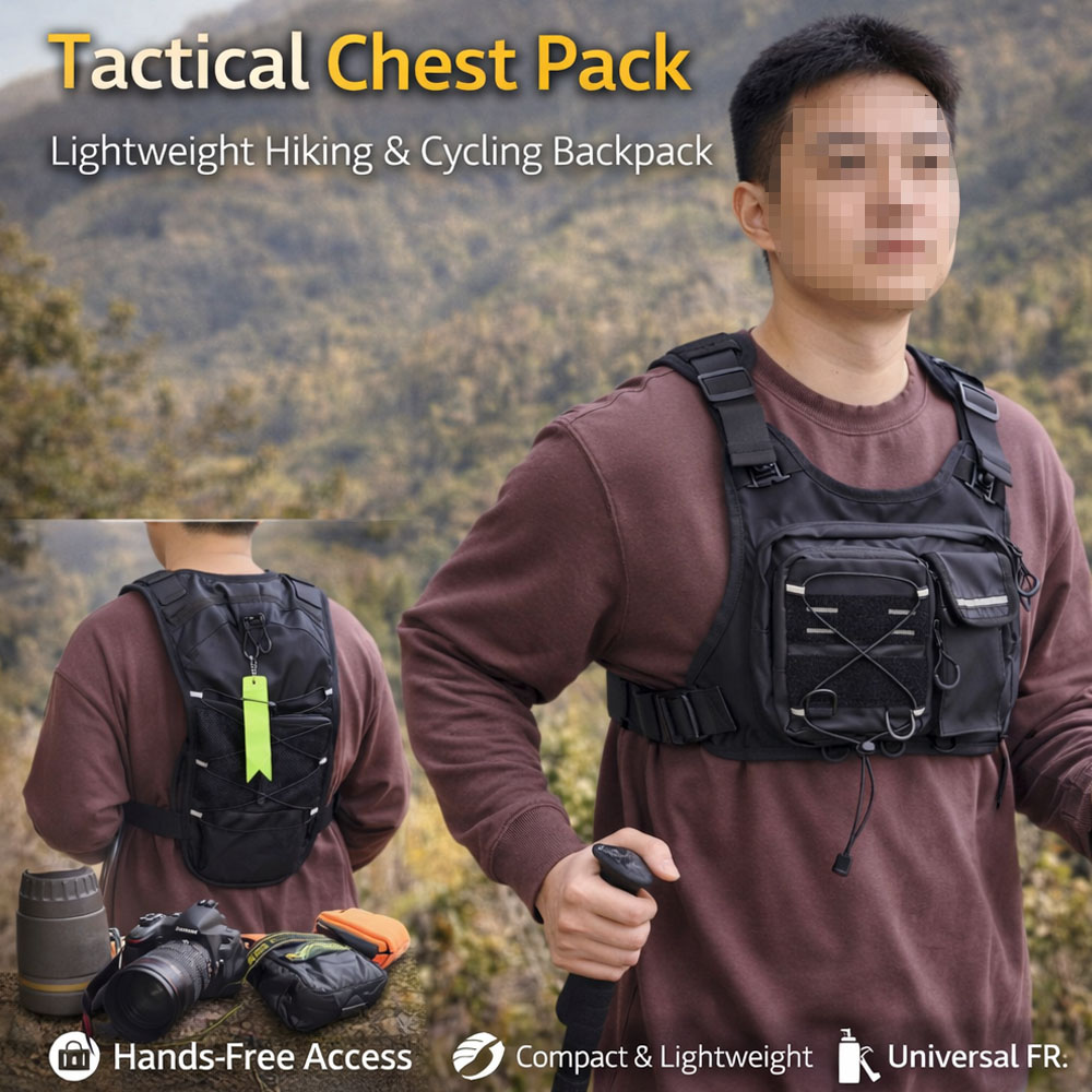 Reflective Running Gear Vest - Sac de poitrine tactique avec poche