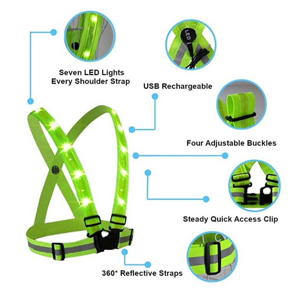 Nouveau gilet de sécurité LED  - Reflective Running Gear Vest avis et prix
